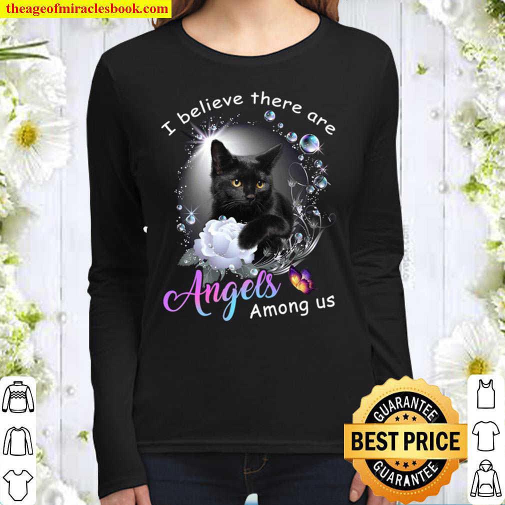 Cat I believe there are angels among us Women Long Sleeved