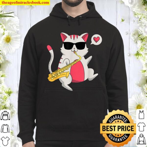Cat Playing Saxophone Saxophonist Musician Hoodie