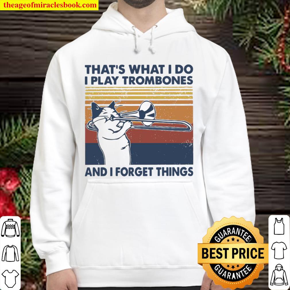 Cat that’s what i do i play trombones and i forget things vintage Hoodie