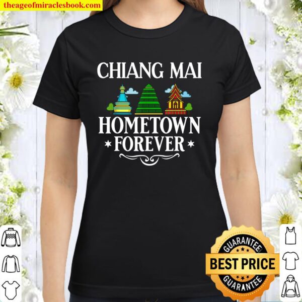 Chiang Mai Thailand City Skyline Map Travel Classic Women T-Shirt