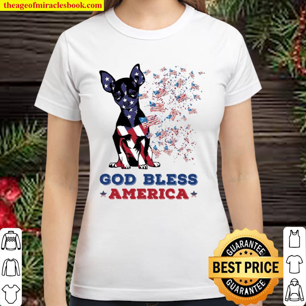 Chihuahua God Bless America Classic Women T-Shirt