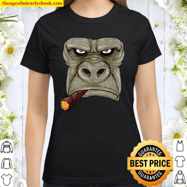 Cigar Smokers Gorilla Face Classic Women T Shirt