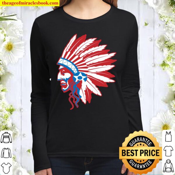 Cool Native American USA Funny US Flag Indian Pride Gift Women Long Sleeved
