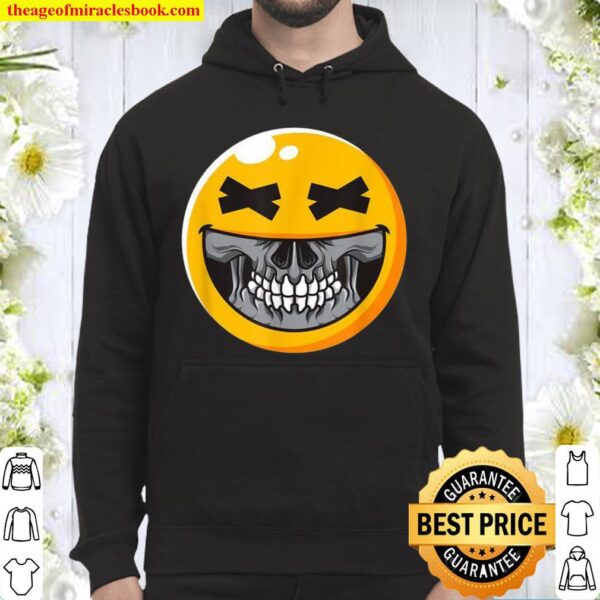 Creepy Smiley Skull Emoji Face Hoodie