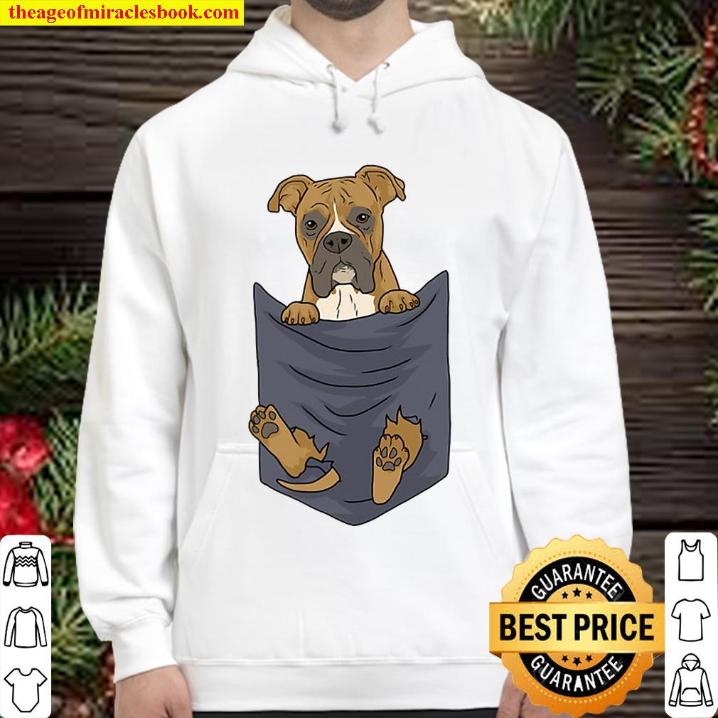 Cute Boxer In Your Pocket Dog Lover Funny Men Women Gift Hoodie