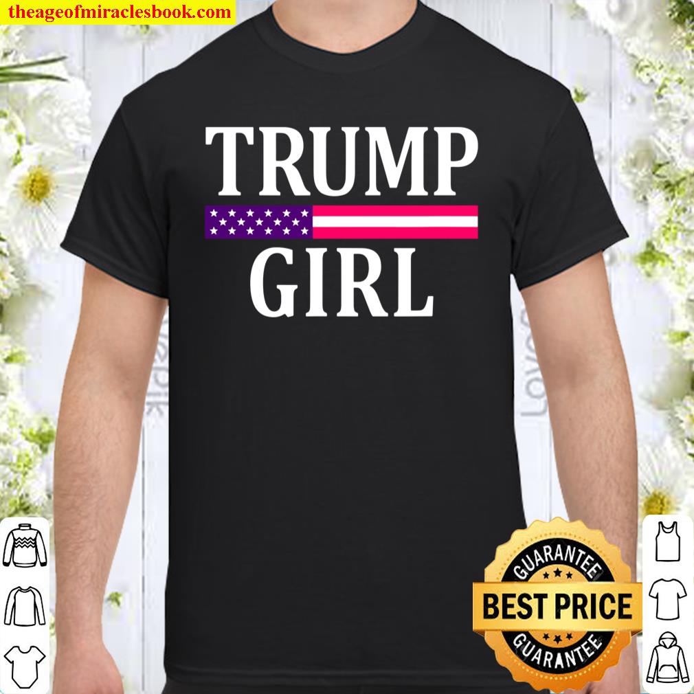Cute Vintage Vote Trump Girl Republican Us Flag Womens Shirt