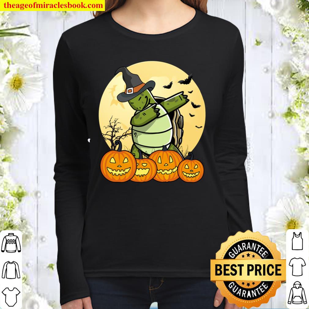Dabbing Tortoise Dab Dance Funny Pet Halloween Gift Women Long Sleeved