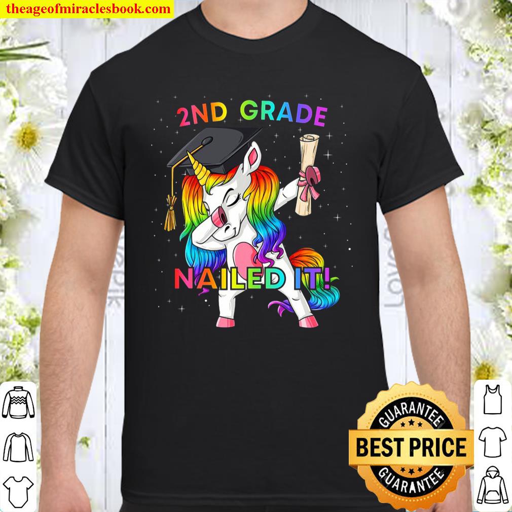 Dabbing Unicorn 2Nd Grade Nailed It Graduation Girls Kids shirt