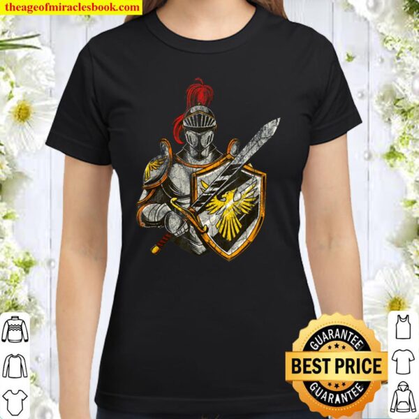 Distressed Knight Gothic Emo Middle Age - Urban Graphic Classic Women T-Shirt