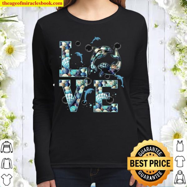 Dolphin Love Ocean Women Long Sleeved