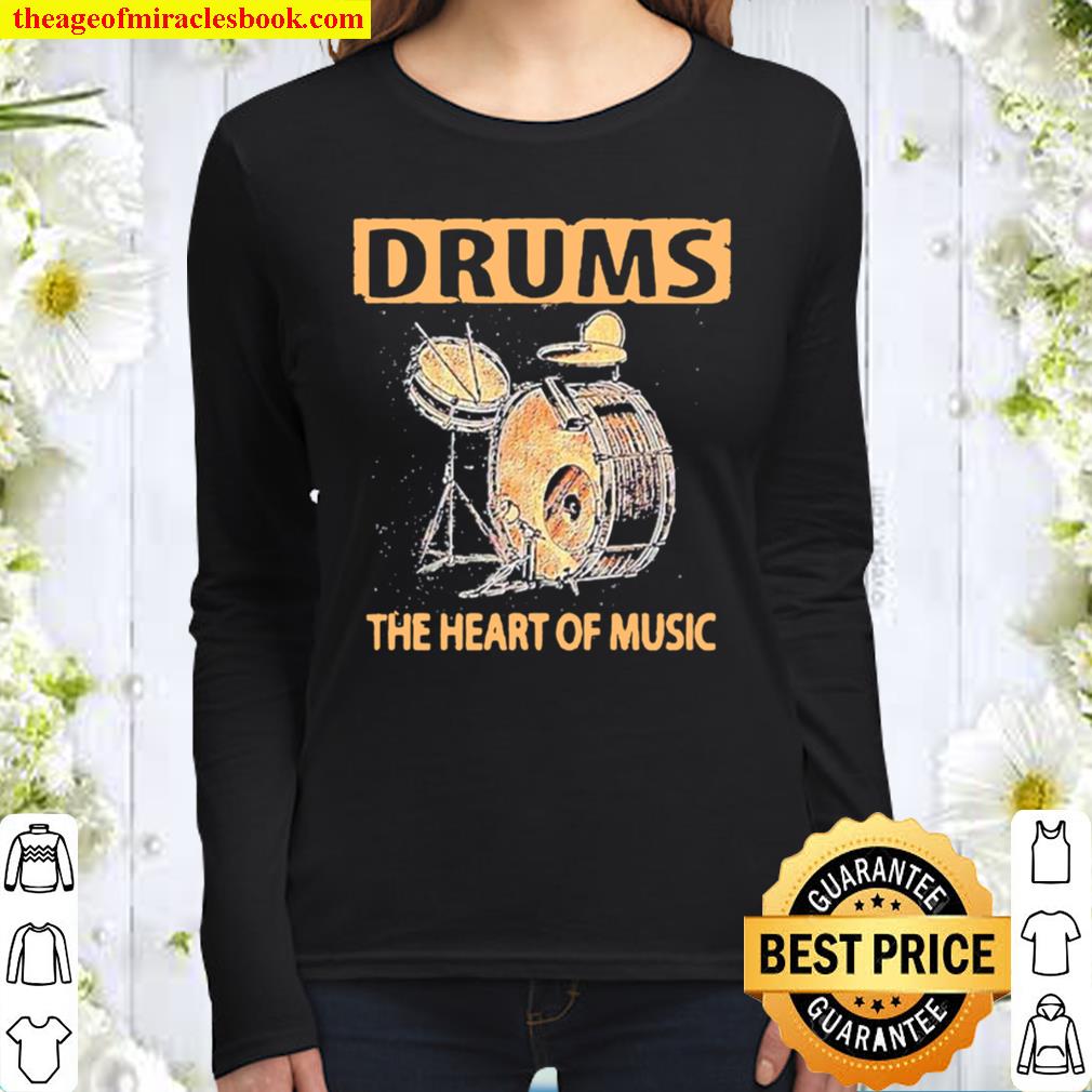 Drums the heart of music Women Long Sleeved