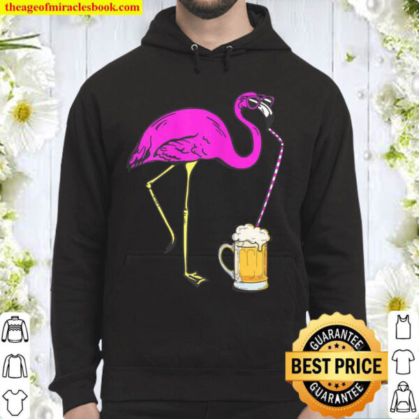 Flamingo Beer Party Design Pink Flamingo Hoodie