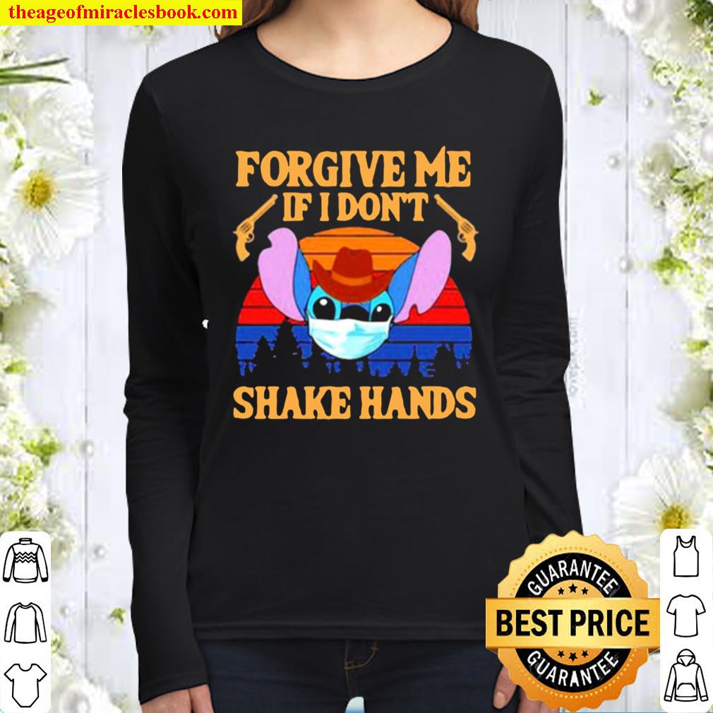 Forgive me if I don’t shake hands stitch vintage Women Long Sleeved