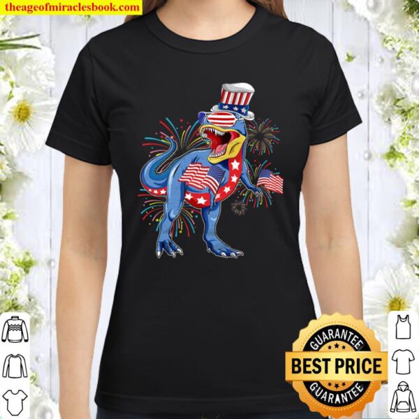 Fourth of July - Patriotic Dinosaur Essential Classic Women T-Shirt