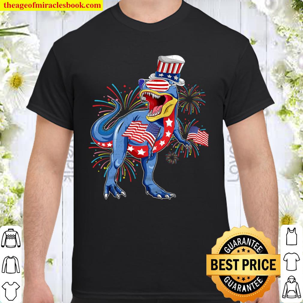 Fourth of July – Patriotic Dinosaur Essential Shirt, Hoodie, Long Sleeved, SweatShirt