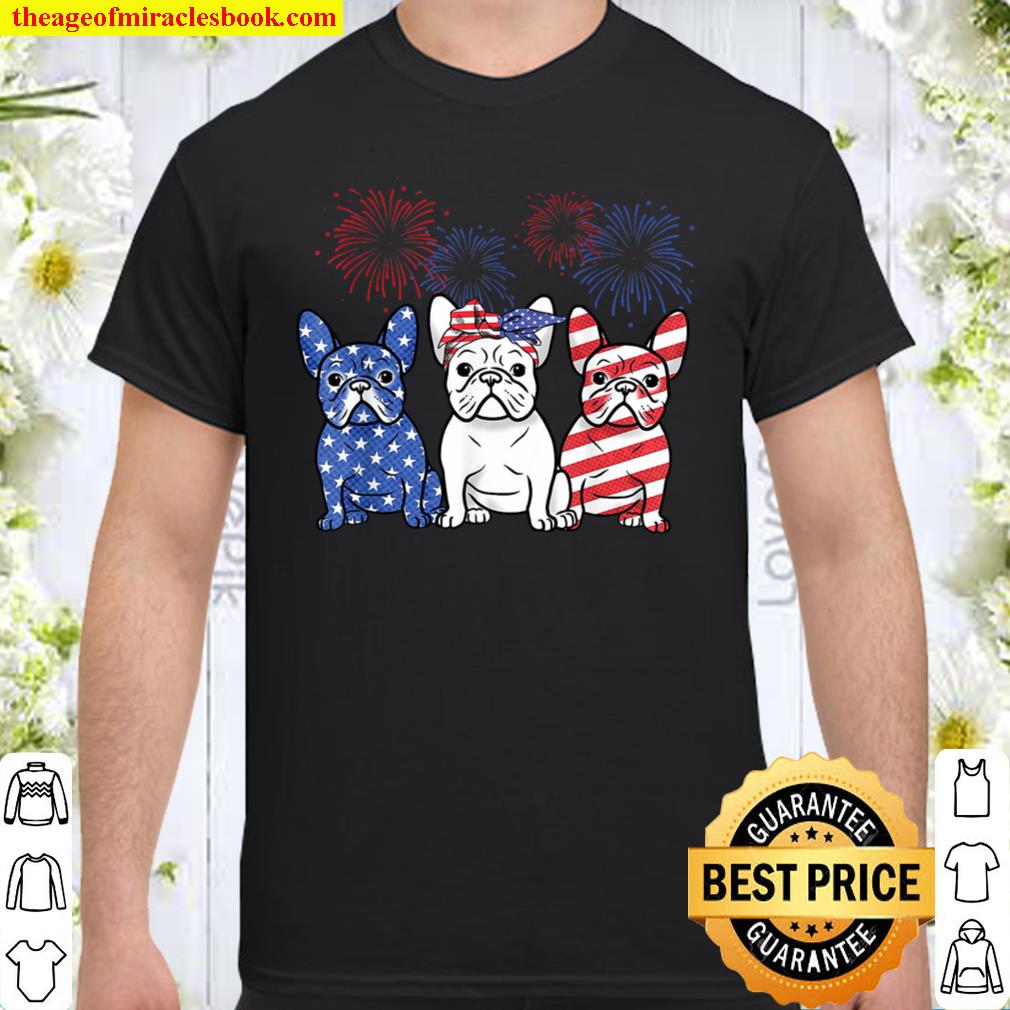 French bulldog american flag shirt
