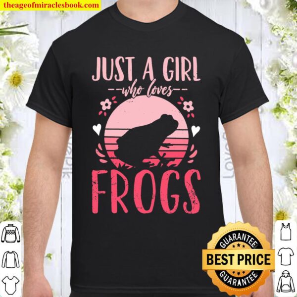 Frog Just a Girl Who Loves Frogs Retro Vintage Shirt