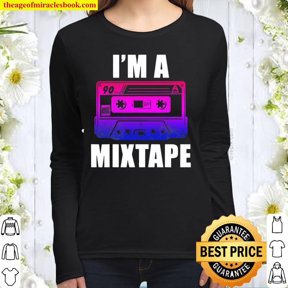Funny Bisexual Pride Month Gift Vintage Cassette Bi Bisexual Women Long Sleeved