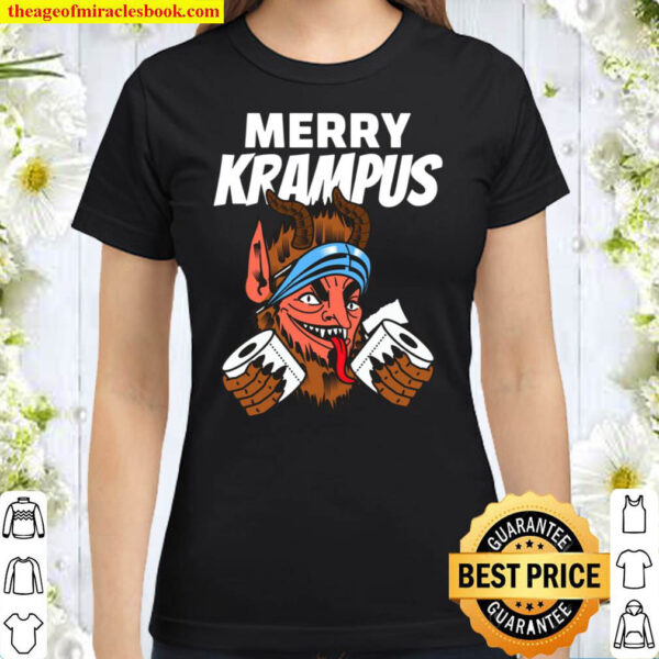 Funny Merry Xmas Krampus Toilet Paper Christmas Gift Pullover Classic Women T Shirt