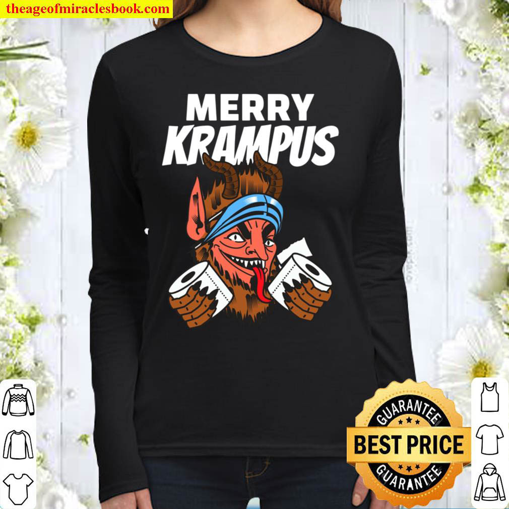 Funny Merry Xmas Krampus Toilet Paper Christmas Gift Pullover Women Long Sleeved