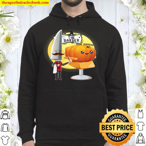 Funny Pumpkin at barber shop for halloween Gift Pullover Hoodie