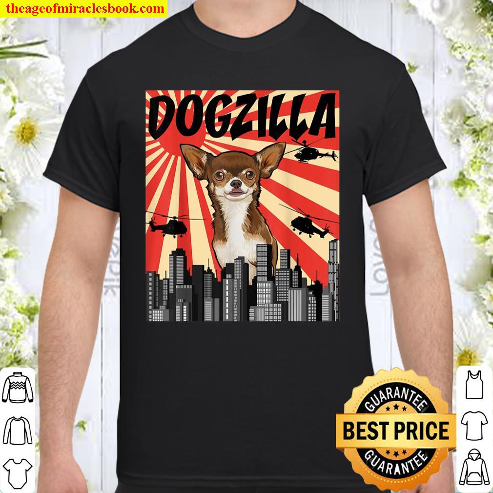 Funny Retro Japanese Dogzilla Brown Chihuahua shirt