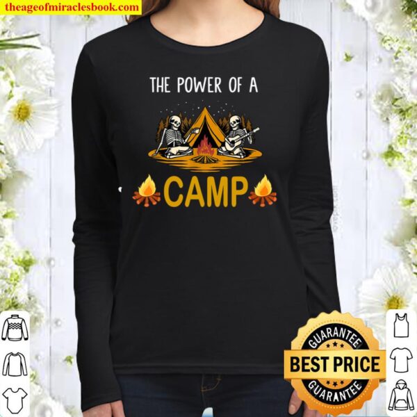 Funny skeleton The energy Of A Camping Women Long Sleeved