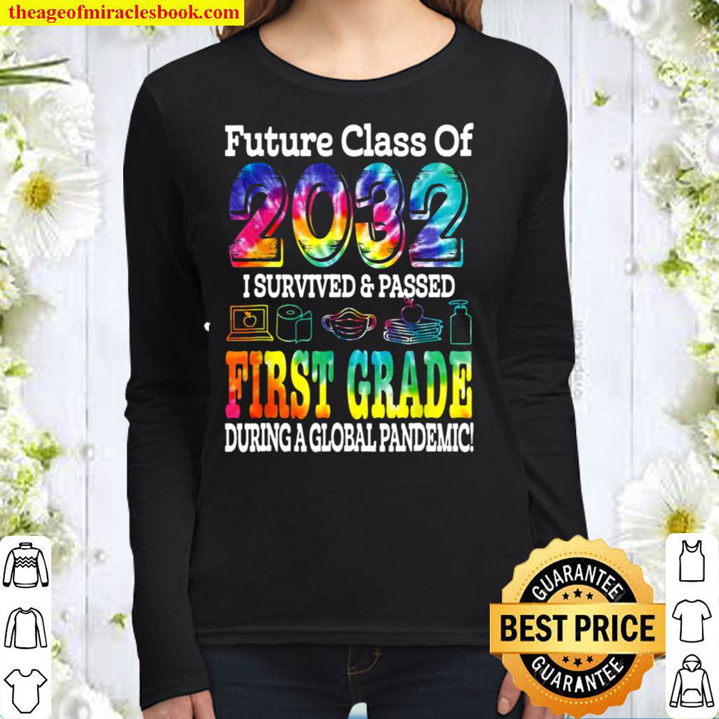 Future Class Of 2032 First 1st Grade Tie Dye Back To School Women Long Sleeved