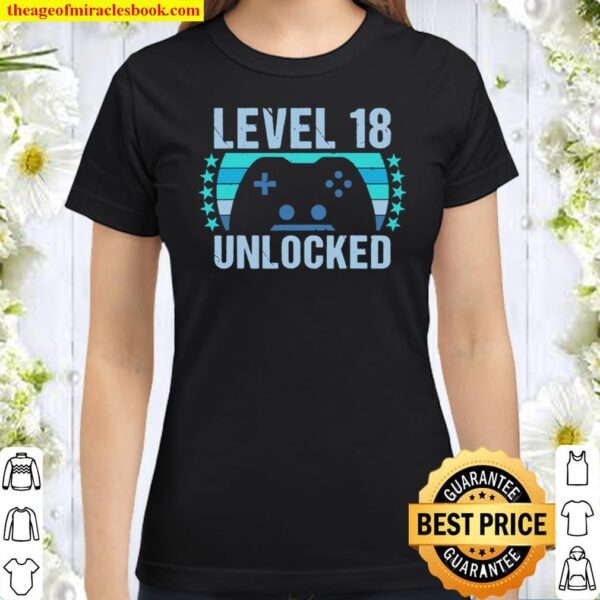 Gaming Vintage 18Th Birthday Gift 18 Years Old Boy Girl Gamer Classic Women T-Shirt