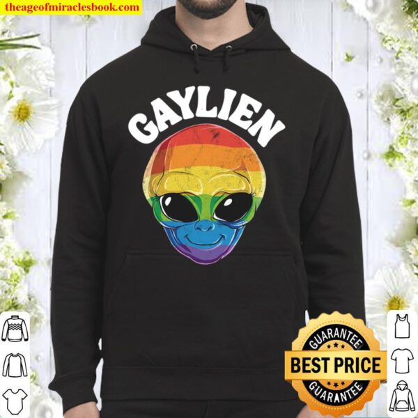 Gaylien Alien LGBT Gay Pride Rainbow Flag Funny UFO Lover Hoodie