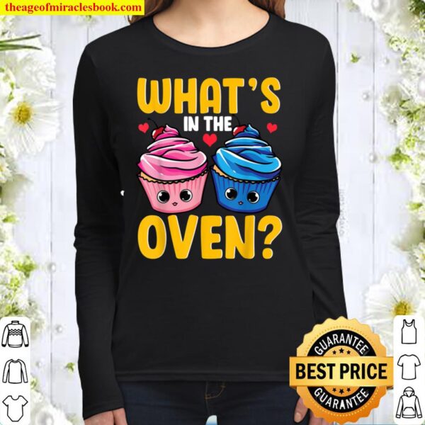 Gender Reveal Party - What_s In The Oven Cupcake or Muffin Women Long Sleeved