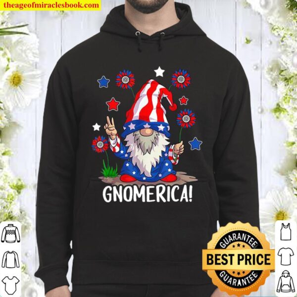 Gnomes 4th Of July Women Gnomerica Girls American Flag Independence Da Hoodie