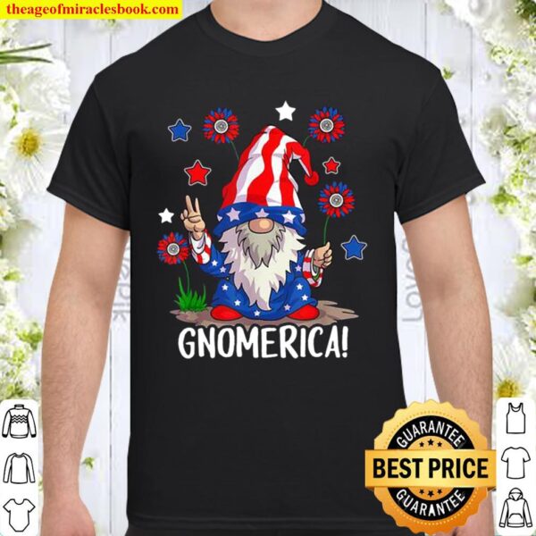 Gnomes 4th Of July Women Gnomerica Girls American Flag Independence Da Shirt