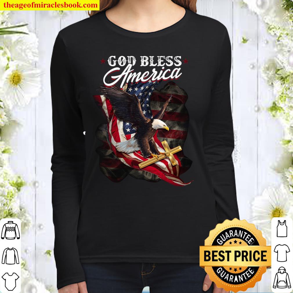 God Bless America Jesus Flag Women Long Sleeved