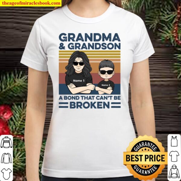 Grandma And Grandson A Bond That Can’t Be Broken, Family Custom Classic Women T-Shirt