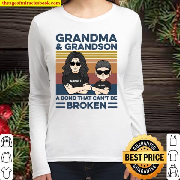 Grandma And Grandson A Bond That Can’t Be Broken, Family Custom Women Long Sleeved