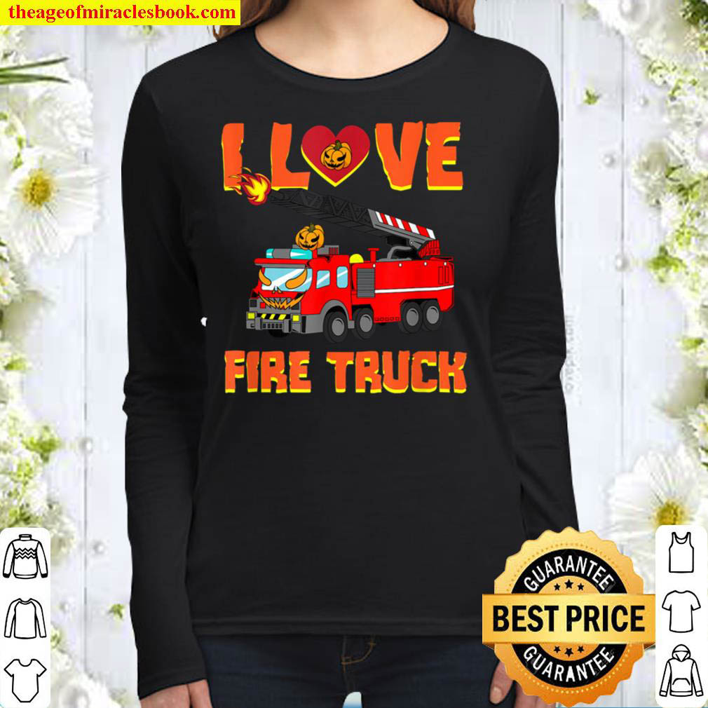 Halloween I Love Fire Truck Unique Creepy Pullover Women Long Sleeved