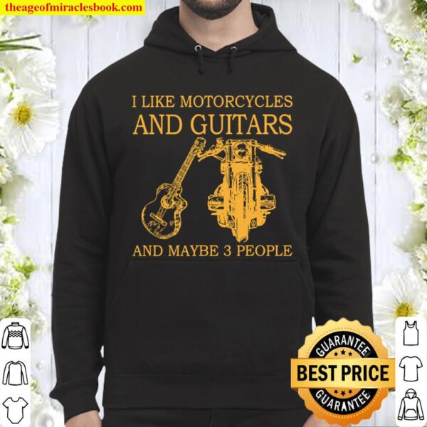 I Like Motorcycles And Guitars Silhouette Hoodie