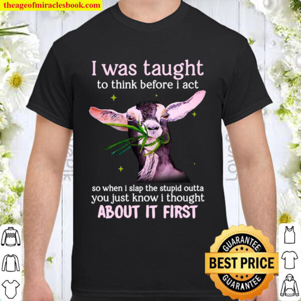 I Was Taught To Think Before I Act So When I Slap The Stupid Outta You Shirt
