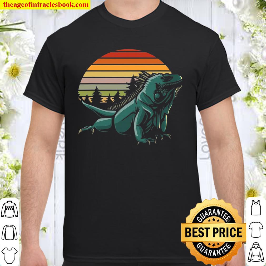 Iguana Retro Sunset Reptiles shirt