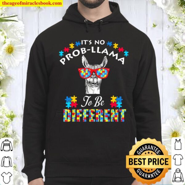 It’s No Prob Llama To Be Different Black Hoodie