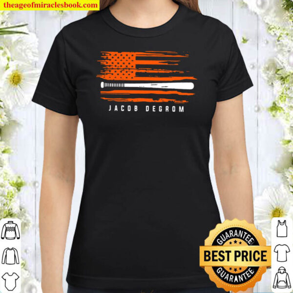 Jacob Degrom Baseball Flag Graphic – Apparel – Gift Classic Women T-Shirt