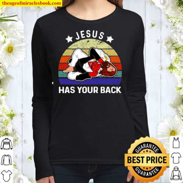 Jesus Has Your Back Brazilian Jiu Jitsu Women Long Sleeved