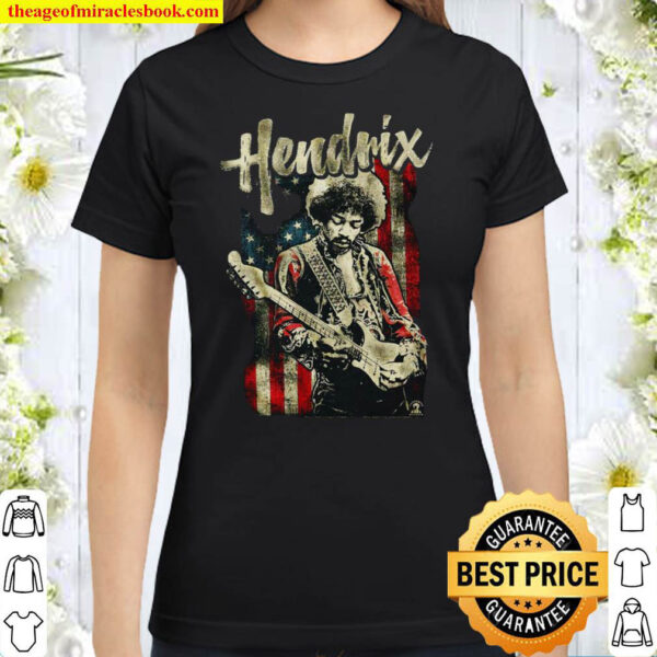 Jimi Hendrix American Flag Music Legend Classic Women T Shirt