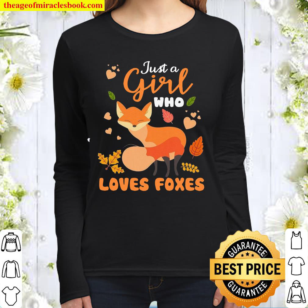 Just A Girl Who Loves Foxes Shirt - Fox Girl Gift Short-Sleeve Unisex Women Long Sleeved