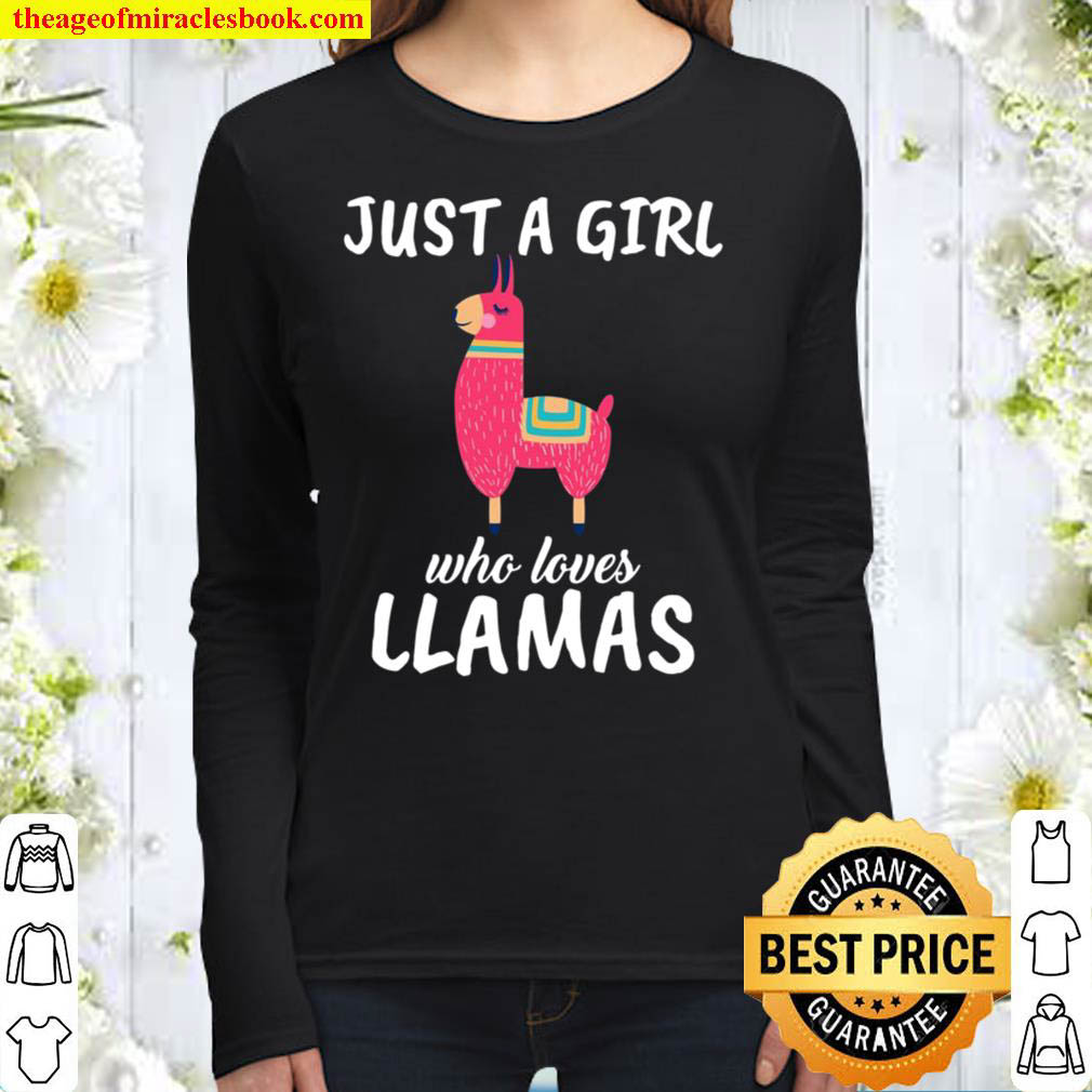 Just A Girl Who Loves Llamas T-Shirt Gift For Women Just A Girl Who Loves Llamas T-Shirt Gift For Women