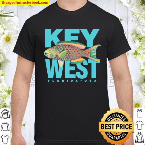 Key West Florida Vintage Parrot Fish Design Shirt