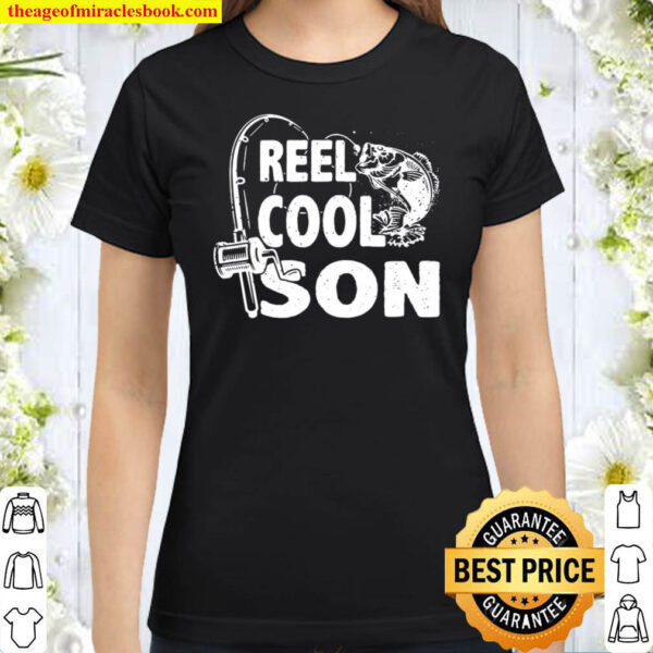 Kids Vintage Reel Cool Son Birthday Fishing Boy Girls Kids Gifts Classic Women T-Shirt