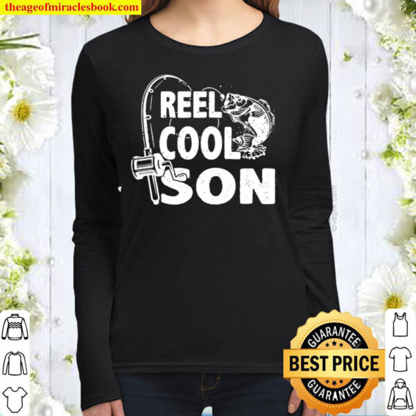 Kids Vintage Reel Cool Son Birthday Fishing Boy Girls Kids Gifts Women Long Sleeved
