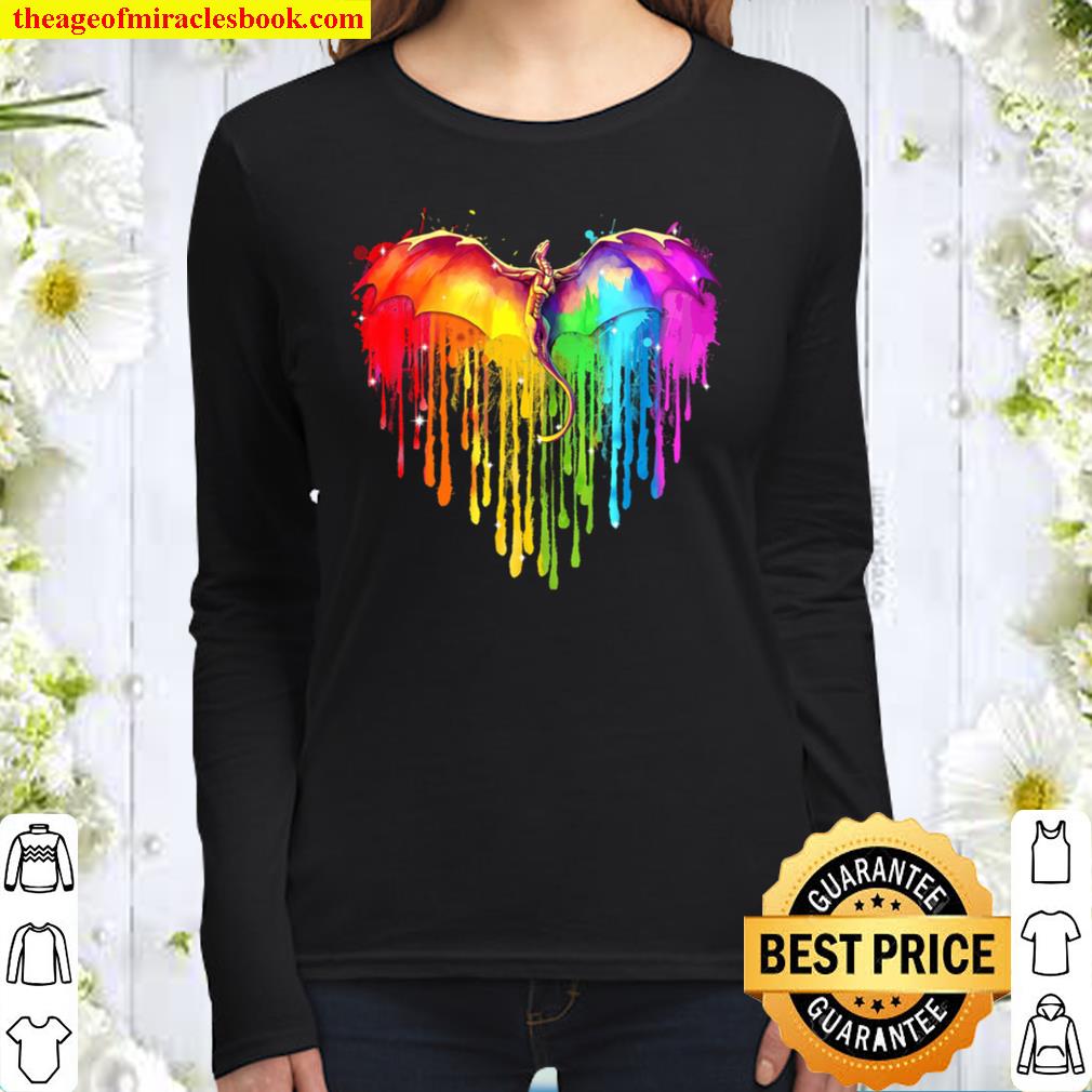 LGBT Rainbow Flag Heart Love Women Long Sleeved